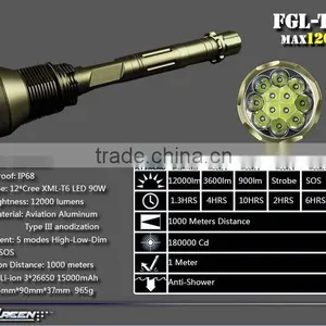 Flexgreen 90w 12000lm High 12xCREE Xml T6 Led Torch thumbnail-3
