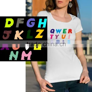 Colorful Custom Tshirt Design Hotfix Rhinestone Alphabet Motif thumbnail-1