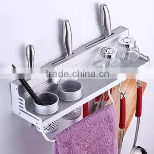 Kitchen Shelf Rack Wall Shelf With 2 Cups 40cm Storage Rack Sauce Bottle Spice Tool Holder for Kitchen Seasoning Sooktops Shelf thumbnail-2