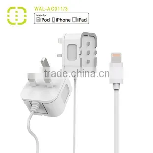 Walnut Universal Mobile Phone UK Main Charger With MFI Cable thumbnail-2