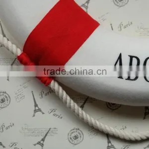 Red & White Cloth Life Ring Buoy Room Decor Nautical Welcome Aboard Ring thumbnail-2