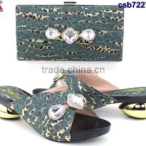 CSB7227 Top Fashion Latest Fashion Woman Italy Style High Heel Shoes and Glitter Bags thumbnail-4