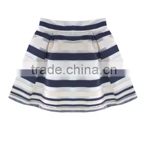 2015 New Fashion Small Quantity Wholesales Striped Yarns Lady Short Skirt thumbnail-1