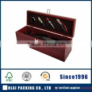 High-end Red Wooden Wine Package for Sale thumbnail-1