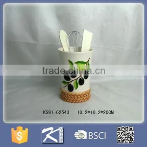 Kinsheng New Product Olive Ceramic Spoon and Ffork Storage Holder thumbnail-2