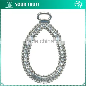 3MM 5MM 8MM Clear Cystal Rhinestone Round Frame Rhodium Metal Belt Buckle thumbnail-4