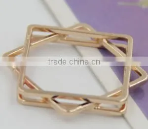 Rock n Roll Stacking Square Brass Gold Silver and Black Ring thumbnail-4