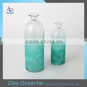 Best Selling Tall Large Color Glass Vase Recycled Frosted Cylinder Vases With Welt Top thumbnail-2