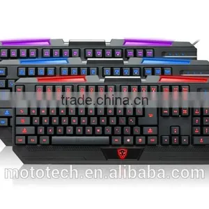 2015 3 Colors LED Light Backlit Professional Gaming Computer Keyboard thumbnail-5