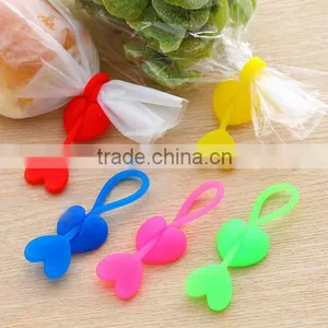 Hot Sale Eco-friendly Silica Gel Sealing Clip Food Bag Bands Bobbin Bundled Winder Belt Wire thumbnail-1
