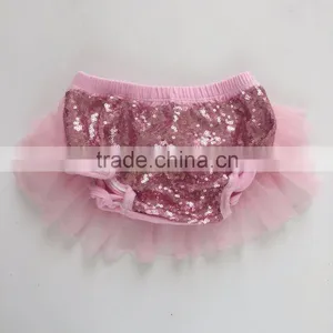 Baby Cotton Clothing Kids Ruffle Paillette Bloomers Cheap Wholesale Baby Bloomers thumbnail-2