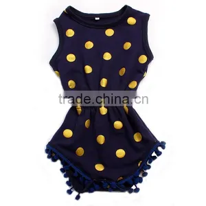 Knitted Baby Jumpsuit Black Yellow Spot Rompers Baby Girls Rompers Jumpsuits thumbnail-5