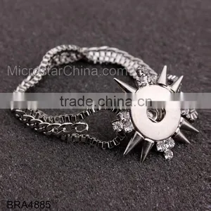 Hot New Products for 2015 Multichain Colorful Rope Custom Snap Button Bracelet thumbnail-6