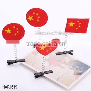 2016 Newest Factory Price Lovely Hair Pin Hair Clip Chinese Flag Hair Accessories thumbnail-2