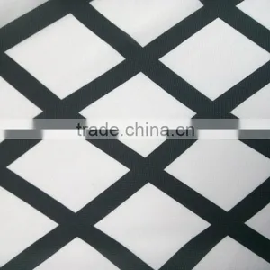 Black White Polyester Print Chiffon With Strong Twisting Plaid Style Fabric for Fashion Shirt thumbnail-2