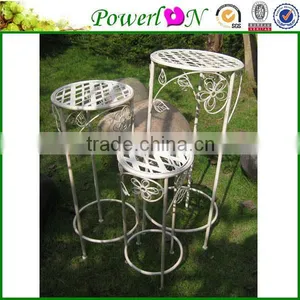 Cheap Price Classic Antique Design S/3 Metal Plant Stand Garden Ornament For Decking Patio J08M TS05 G00 X00 PL08-5092 thumbnail-1