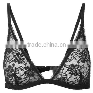 Hot Sell Comfy Lace Bra Wireless Unlined Lace Bralette thumbnail-5