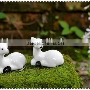 Porcelain White Sheep Small Figurine Ornaments thumbnail-1
