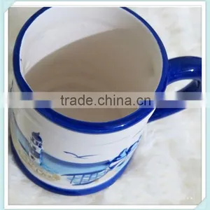 Mediterranean Style Plain Ceramic Mug With Mediterranean Style Logo thumbnail-3
