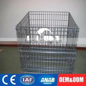 Custom Made Fold Container Storage Warehouse Galvanized Wire Cage With Wheels thumbnail-4