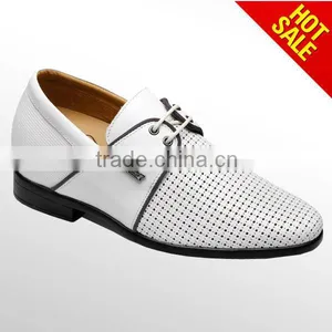 White Height Increasing Leather Sandals for Men thumbnail-1