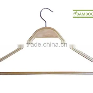 Wholesale Flat Bamboo Hanger With Bar, Hot Sale Hanger and Cheap Bamboo Hanger thumbnail-1