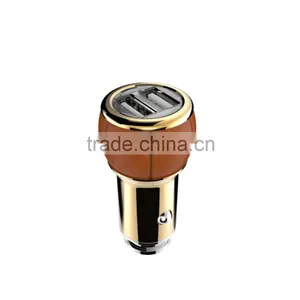 5V 2.4A Safety New Style Coloful Leather Car Charger thumbnail-2