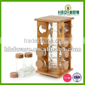 Hot Selling High Quality Glass Spice Bottle With Wood Rack,spice Rack Wholesale thumbnail-2