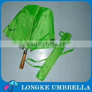 2 Fold Wooden Handle Umbrella, 2 Folding Umbrella thumbnail-1