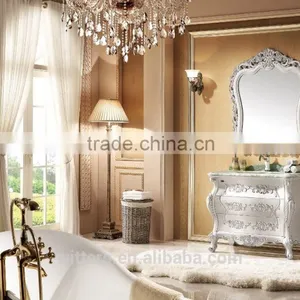 Handmade Bathroom Vanity Set Furniture Beach Wooden Exquisite Carved American Cabinet WTS810 thumbnail-4