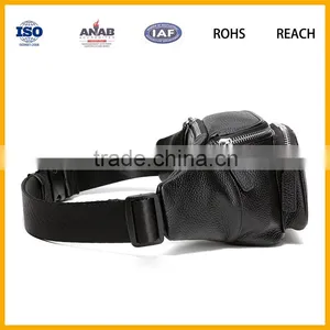Black PU Leather Hiking Traveling Waist Purse Bag thumbnail-4