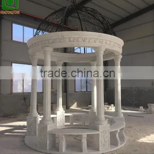 Garden Decorative White Marble Roman Column Gazebo thumbnail-1