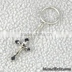 Stainless Steel Cross Pendant Keychain, Hot Sale Imitate Silver Christian Cross Keychain thumbnail-3