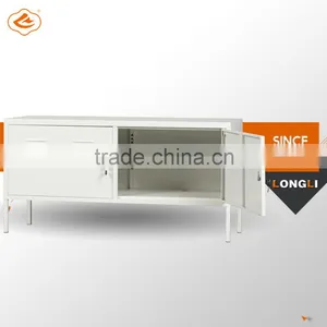 Home Furniture Steel Double Door Living Room TV Cabinet in White thumbnail-3