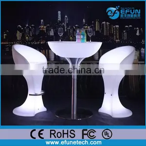 Modern Led Furniture Indoor Cafe Tables,RGB Color Tall Bar Table and Chairs thumbnail-1