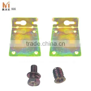 New Set of Furniture Bed Connecting Fittings Metal Bed Rail Brackets thumbnail-1
