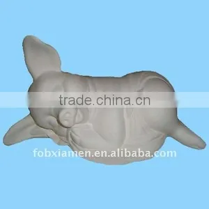 Ceramic Bisque Sleeping Pig Figurine thumbnail-1