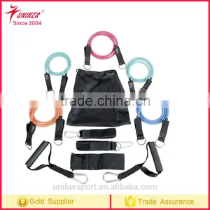 Fitness Premium Resistance Bands Set With 5 Heavy Duty Bands, Door Anchor, 2 Ankle Straps thumbnail-1