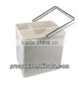 White Metal Storage Basket With Handle thumbnail-1