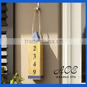 Rustic Look Wooden Buoy Address Plaque Solid Wooden Address Block Hanging Block Unique Door Stop thumbnail-1