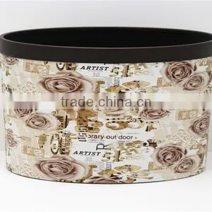 Plastic Leather Medium Semi Round Trash Can Wastebin 9L thumbnail-3