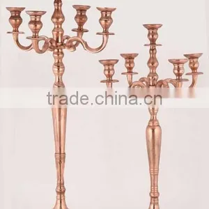 Tall Silver Candelabra for Wedding Centerpiece, Copper Candelabra for Wedding thumbnail-2