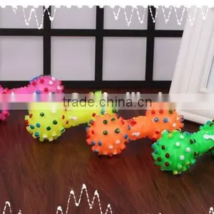 CY189 Colorful Mini Dotted Dumbbell Shaped Squeeze Squeaky Faux Bone Toys For Pet Dog Bite Game, Chien Juguetes Perros thumbnail-2
