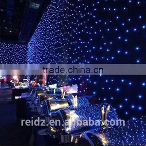 White Fireproof Velvet Cloth White Wedding Backdrop Led Star Curtain thumbnail-5