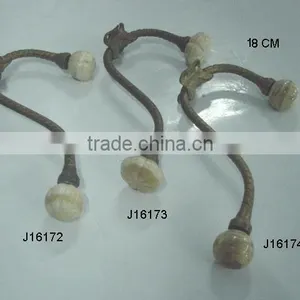 Cast Brass Hook in Antique Finish With Bone Knob thumbnail-1