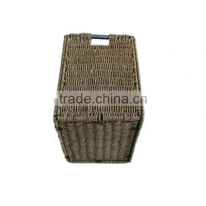 Square Hand Woven Foldable Storage Used Seagrass Basket thumbnail-3
