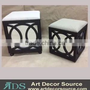 Wood Stool With Mirror thumbnail-1