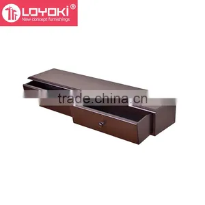 Wall-Mounted Storage Shelf With 2 Drawers Living Room Wall Decor MDF Wood Floating Shelf thumbnail-5