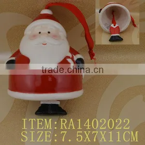 Factory Direct Santa Shape Ceramic Hanging Figurine for Christmas Decoration thumbnail-1