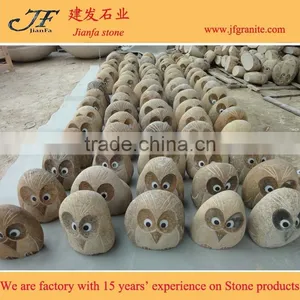 Natural Stone Artwork River Stone Owl thumbnail-1